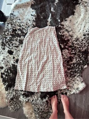 😤💪🏿Old money HYFVE White Midi Skirt with Black Dots timeless feminine Parisian